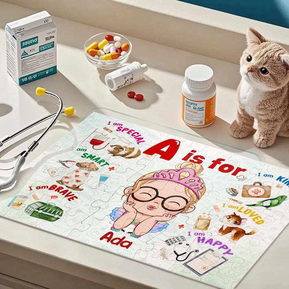 Personalized Jigsaw Puzzle Trendy Birthday Gift for Grandkid & Kids -