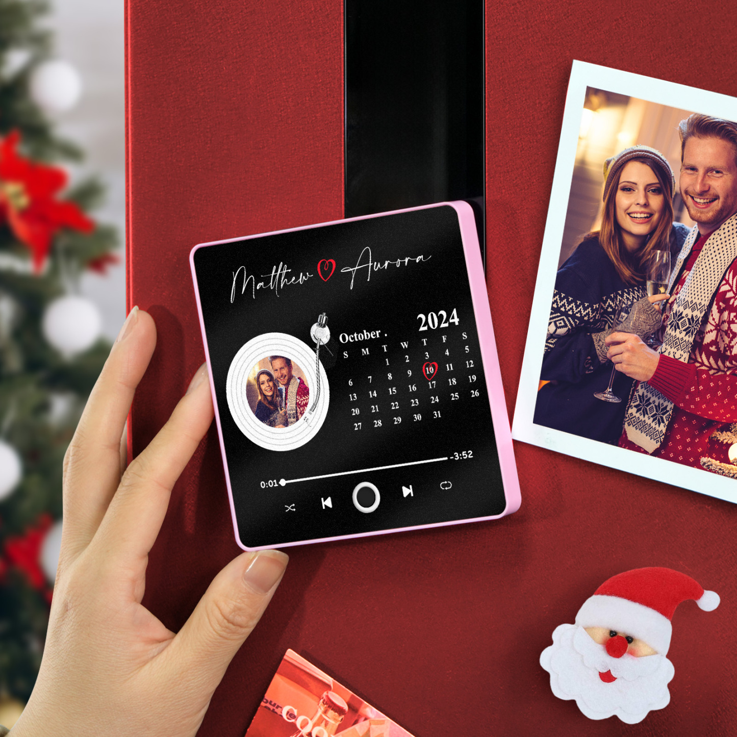 Customized Album Fridge Magnet Personalized Music Fridge Magnet Can Play Songs Christmas Gift - 