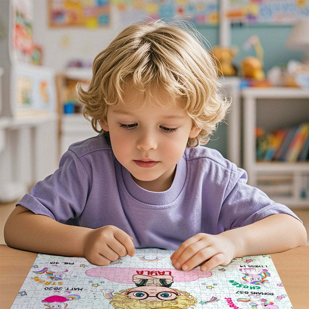 Personalized Jigsaw Puzzle - HAPPY BIRTHDAY | Gift for Grandkids - Kids Christmas Gift - 