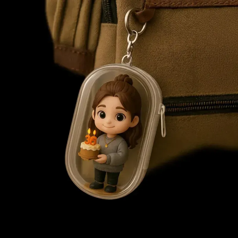 Custom 3D Backpack Charm from Your Photo Personalized Mini Character Accessory Cute Gift for All Ages