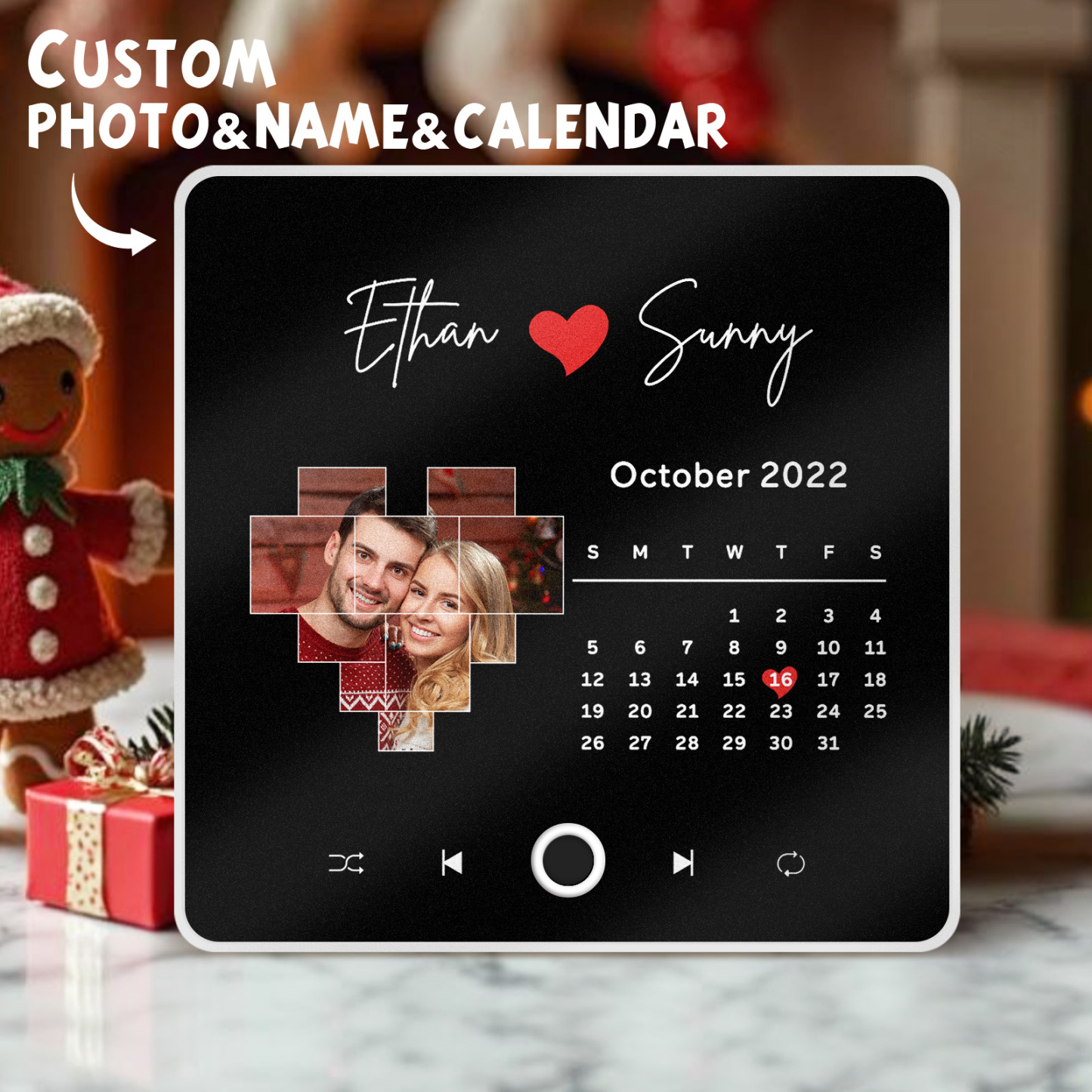 Customized Album Fridge Magnet Personalized Music Fridge Magnet Can Play Songs Christmas Gift - 
