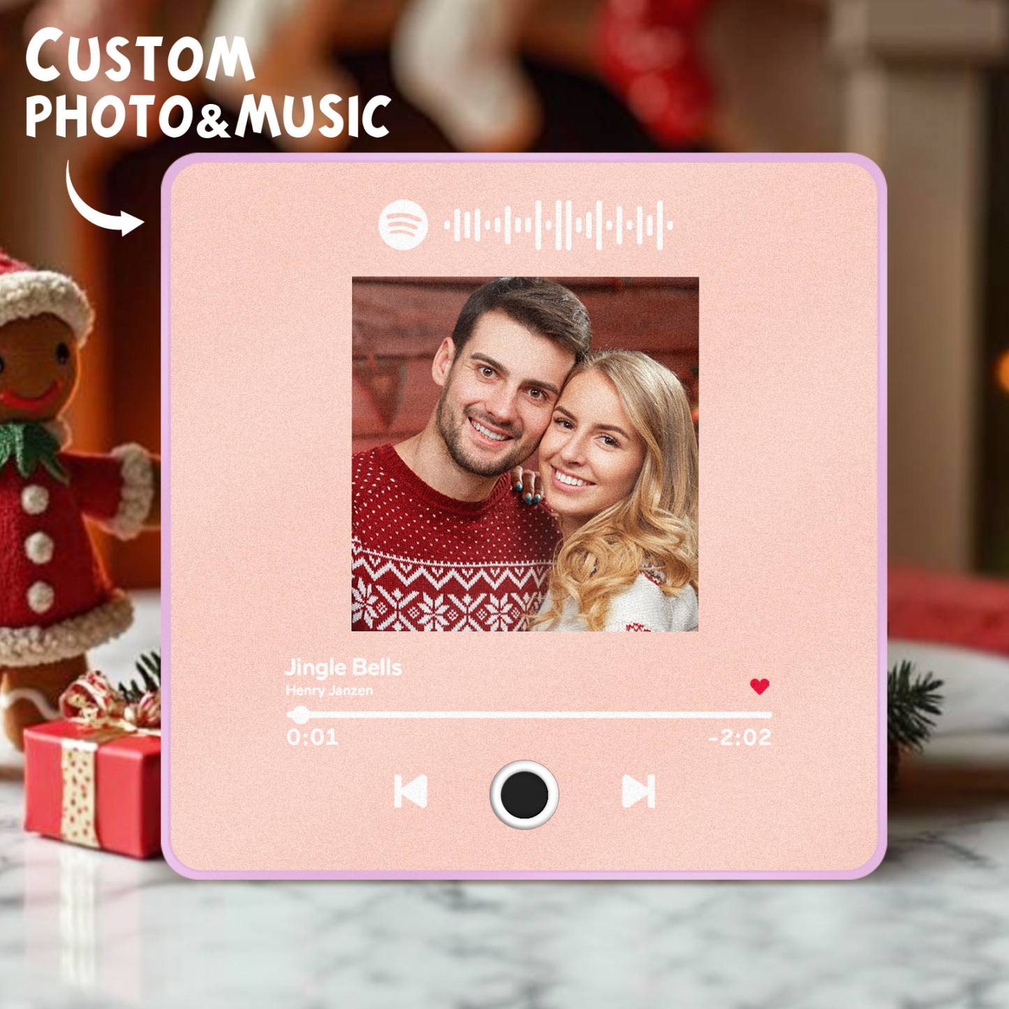 Customized Album Fridge Magnet Personalized Music Fridge Magnet Can Play Songs Christmas Gift - 