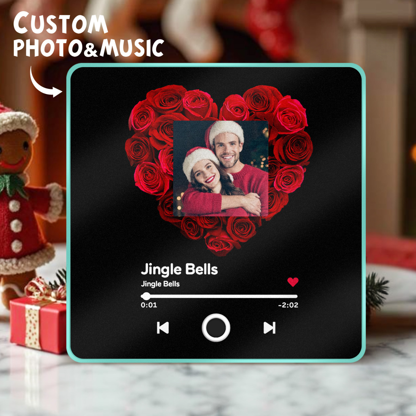 Customized Album Fridge Magnet Personalized Music Fridge Magnet Can Play Songs Christmas Gift - 