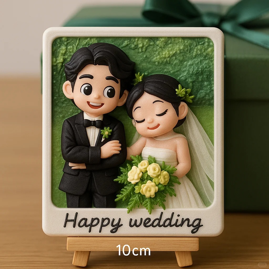 Wedding Gift Custom 3D Printed Couple Figurine from Photo Personalized Bridal Keepsake -