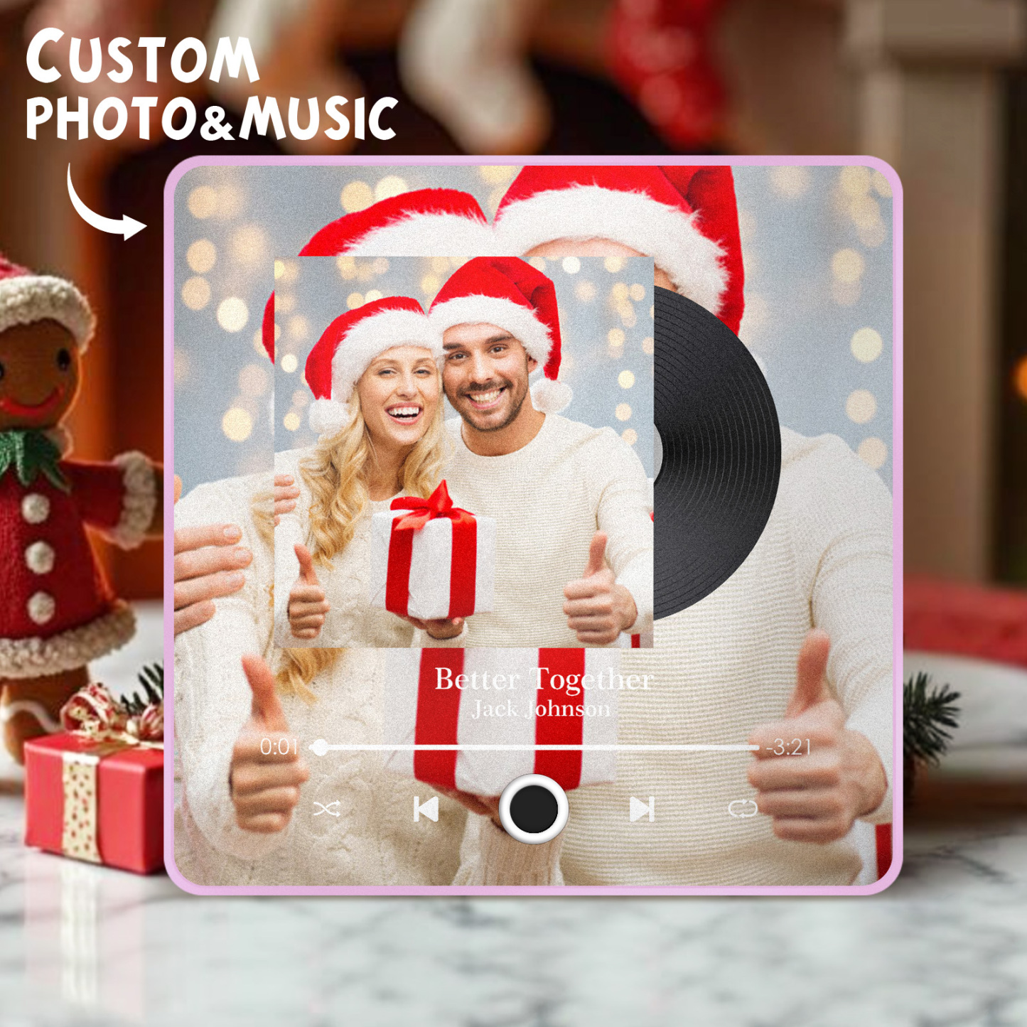 Colorful Frame Personalized Album Fridge Magnet Can Play Songs Custom Music Fridge Magnet Christmas Gifts Anniversary Gifts - 