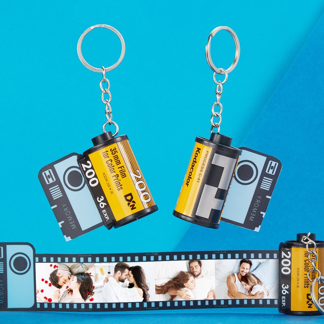 Custom Colorful Camera Roll Keychain Romantic Customized Gifts
