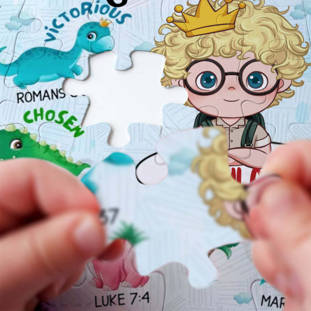 Personalized Jigsaw Puzzle - HAPPY BIRTHDAY | Gift for Grandkids - Kids Christmas Gift -