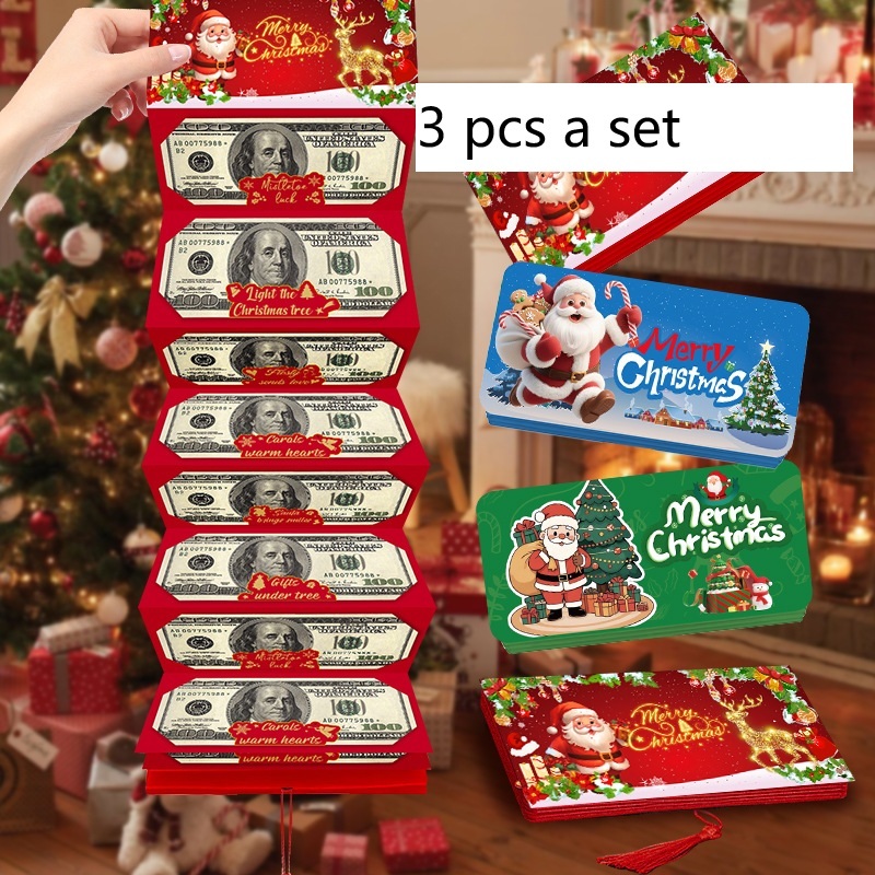 Christmas Money Holders with Envelopes Surprise Cash Gift Cards for Kids, Teens, Mom & DadCreative Christmas Cash Gift - 