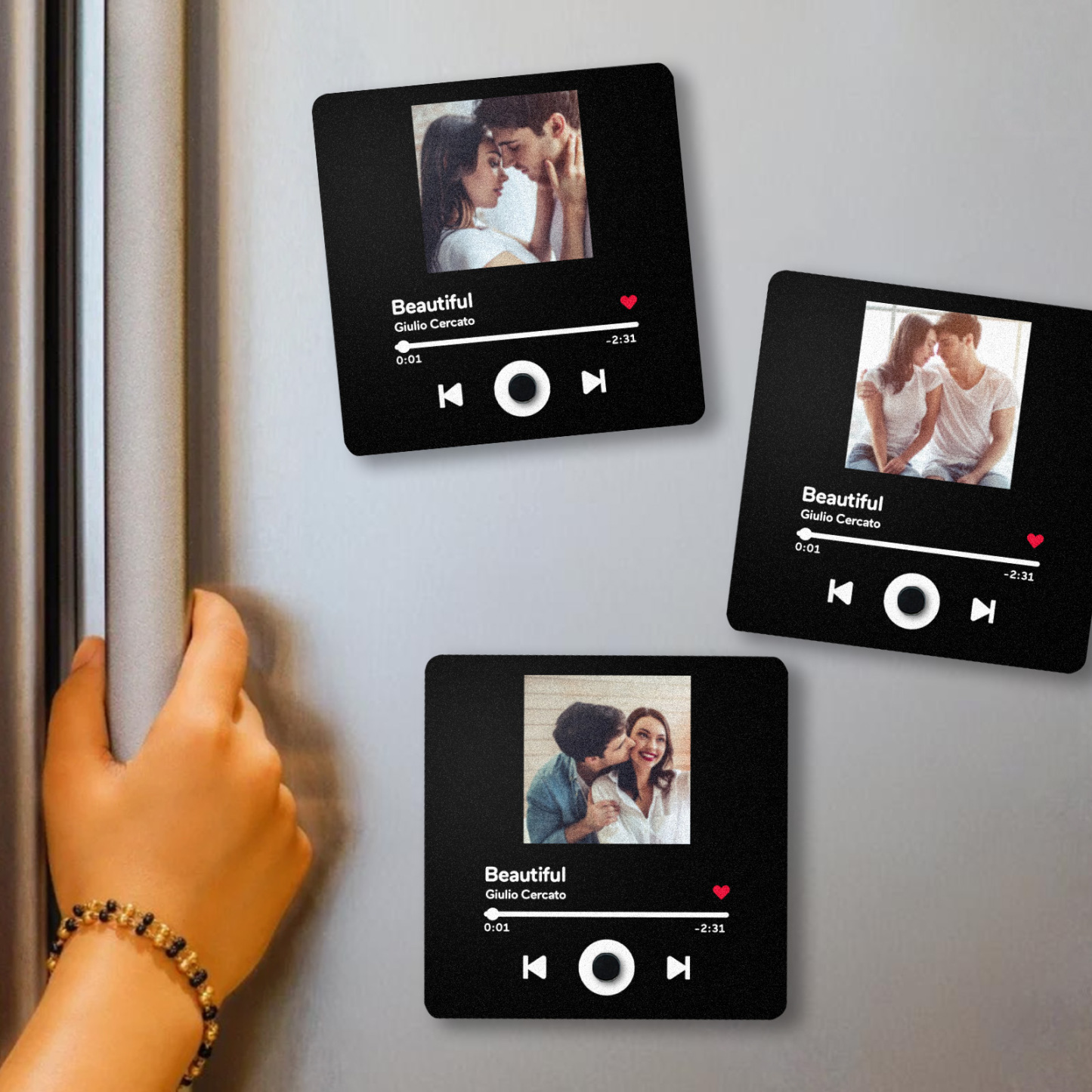 Customized Multiple Photo Music Fridge Magnet Can Play Songs Personalised Photo Fridge Magnet - 