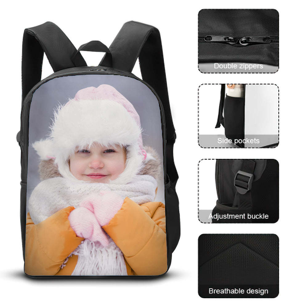 Custom Photo School Backpack, Back To School Gifts Picture Backpacks For Boys And Girls -