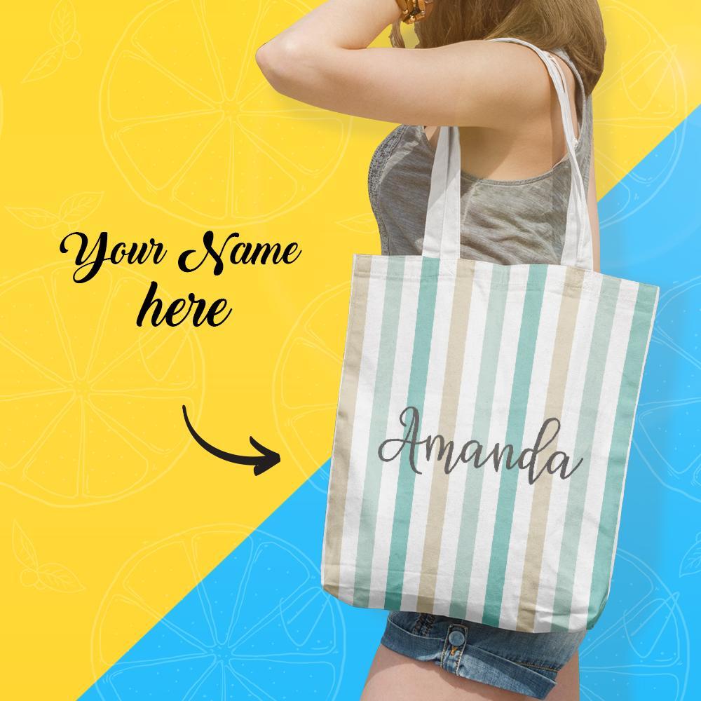 Gift for Mom Custom Shopping Bag With Your Name, Personalized Storage Handbag -