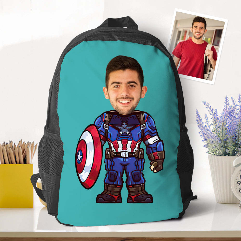 Customizable Unique Captain Amarican Minime Backpacks Back To School Gifts For Kids Boys Gifts -