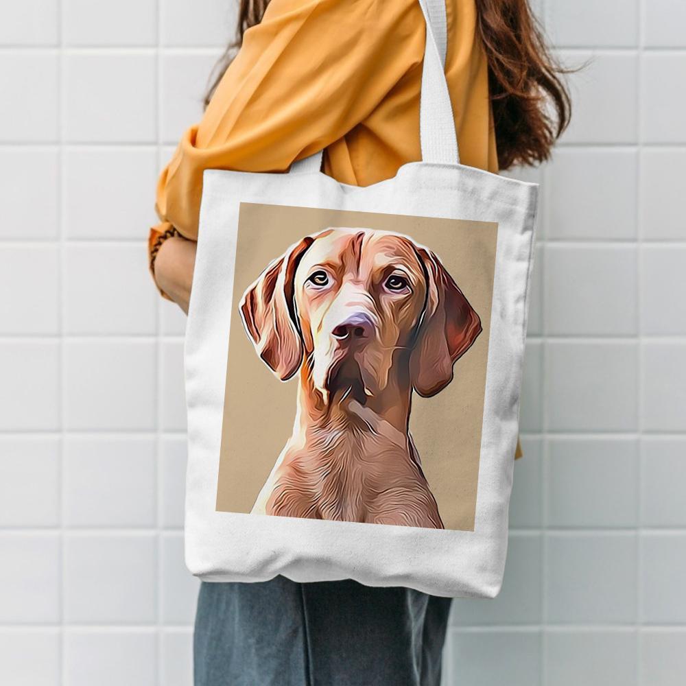 Custom Pet Portrait Canvas Tote Bag Personalized Canvas Bags DIY Gift -