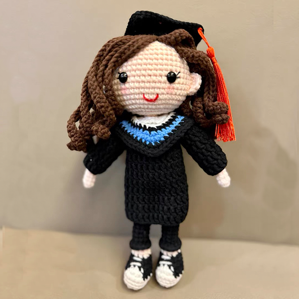Full Body Custom Crochet Doll Personalised Graduation Gift Custom Graduation Crochet Doll