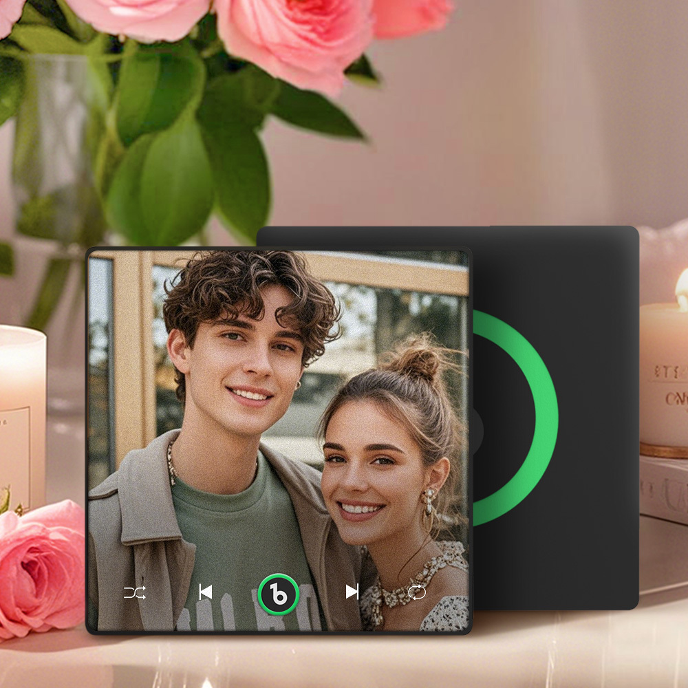 New 4.0 Upgrade Custom Music Fridge Magnet Colorful Frame Album Fridge Magnet Can Play Songs Gift for Couple Can Upload Your Music