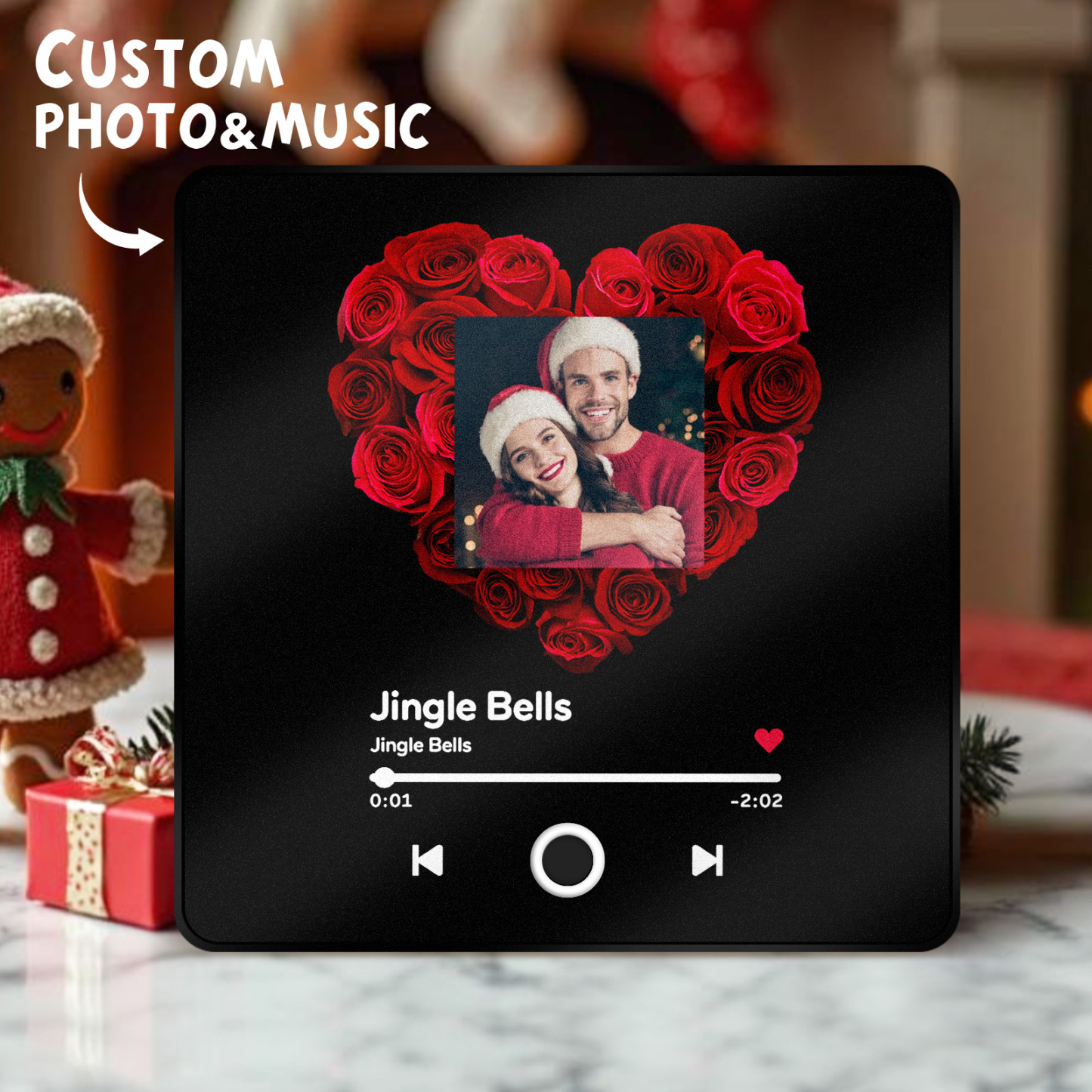 Customized Album Fridge Magnet Personalized Music Fridge Magnet Can Play Songs Christmas Gift - 