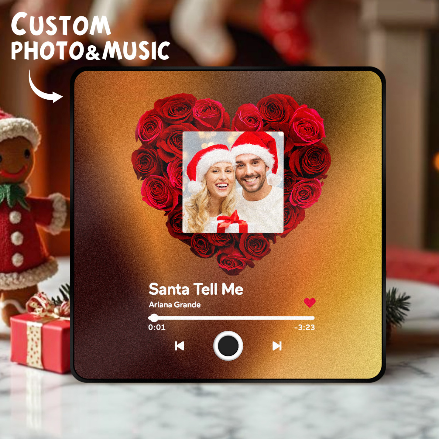Customized Album Fridge Magnet Personalized Music Fridge Magnet Can Play Songs Christmas Gift - 