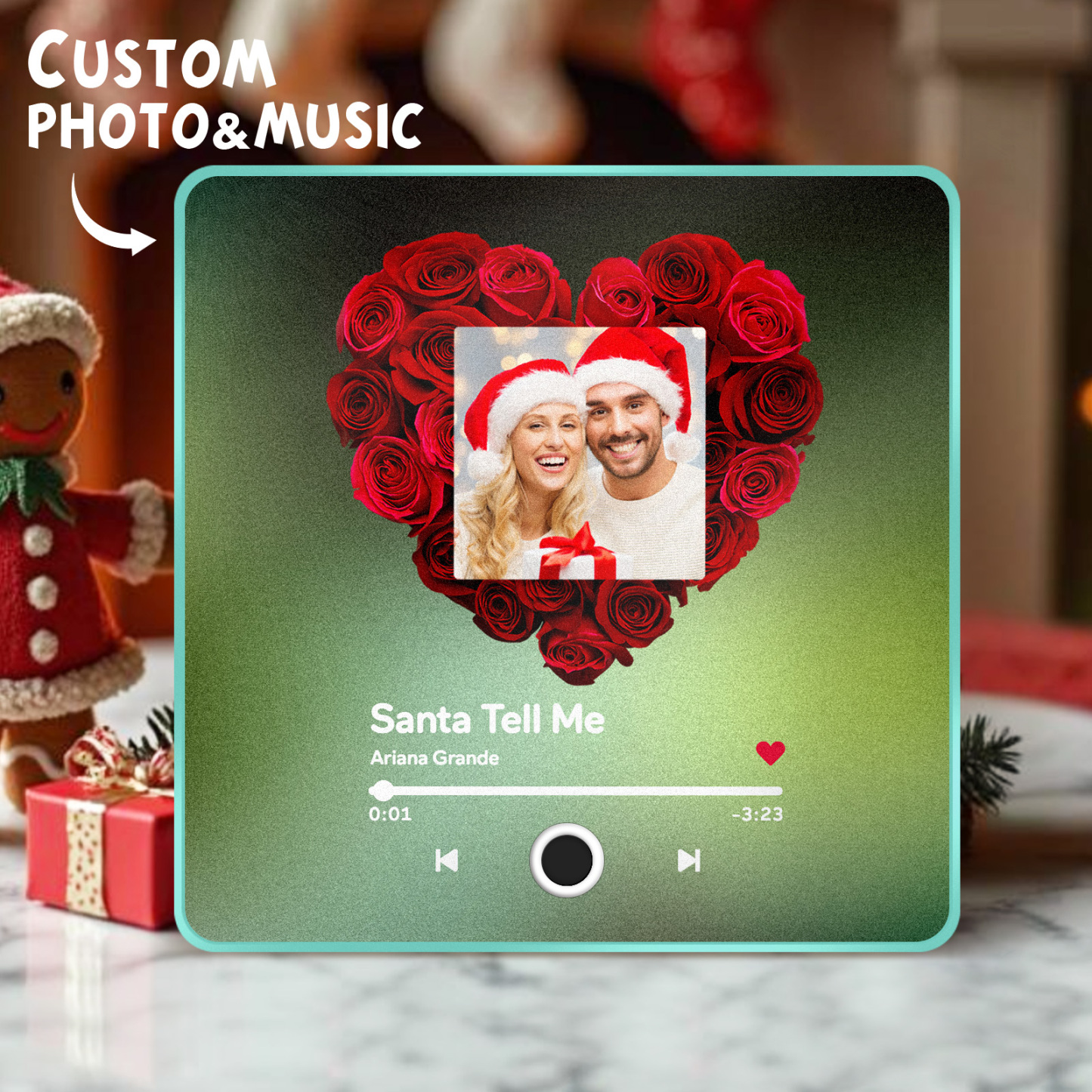 Customized Album Fridge Magnet Personalized Music Fridge Magnet Can Play Songs Christmas Gift - 
