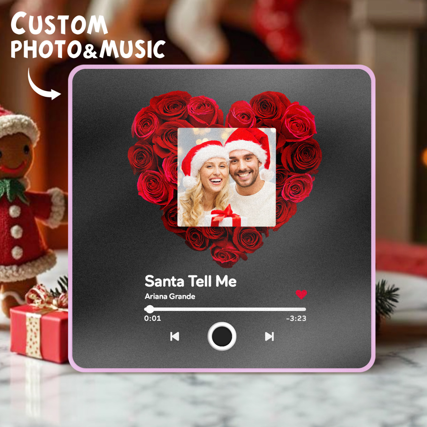 Customized Album Fridge Magnet Personalized Music Fridge Magnet Can Play Songs Christmas Gift - 