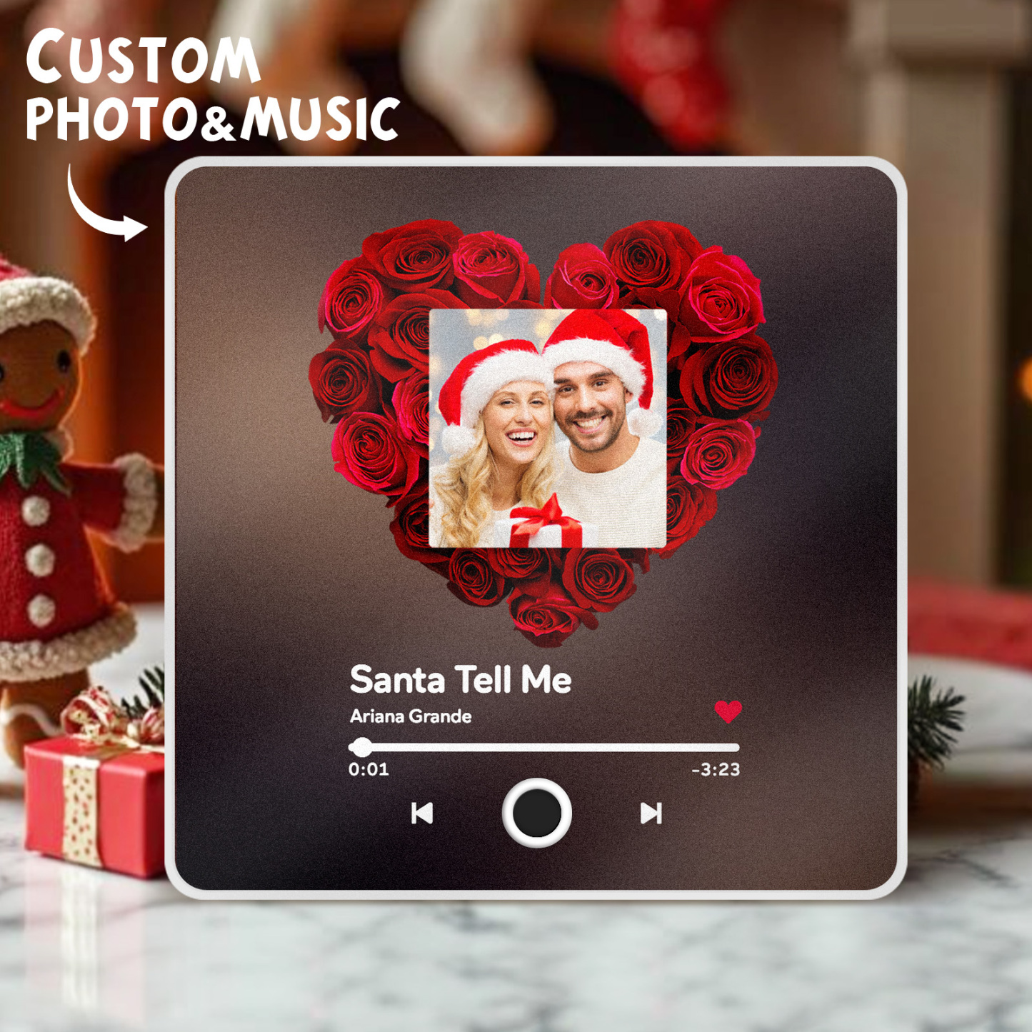 Customized Album Fridge Magnet Personalized Music Fridge Magnet Can Play Songs Christmas Gift - 