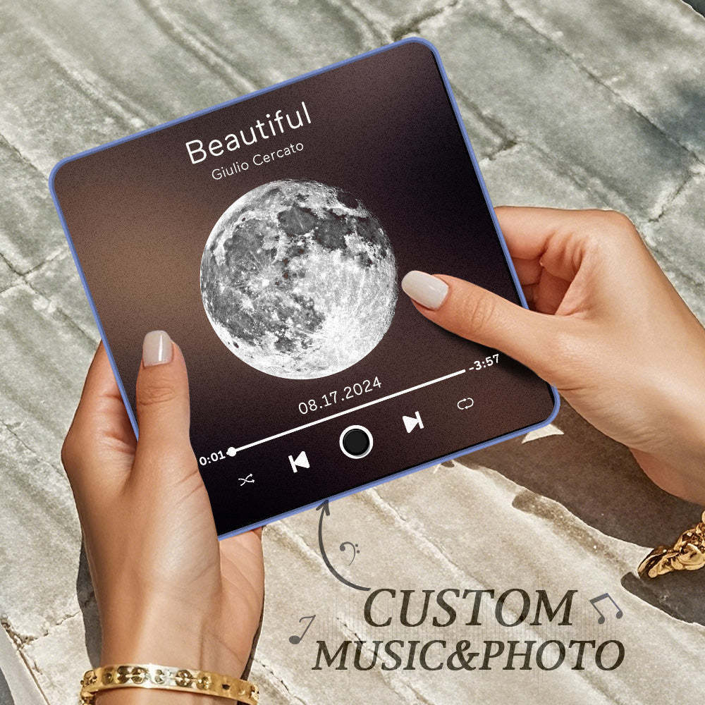 Personalized Photo Calendar Fridge Magnet Anniversary Gift Customized Multicolor Wall Photo Sticker Music Fridge Magnet - Myphotowallet