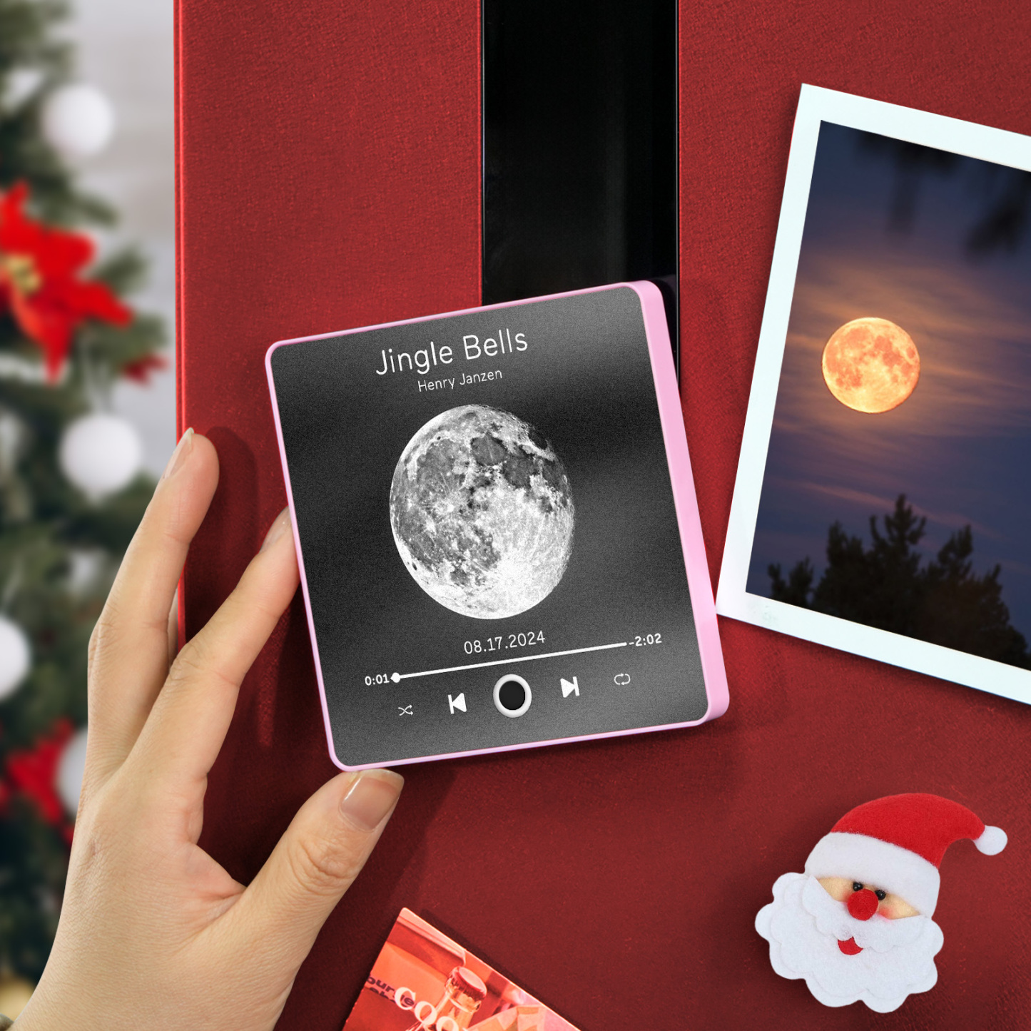 Customized Album Fridge Magnet Personalized Music Fridge Magnet Can Play Songs Christmas Gift - 