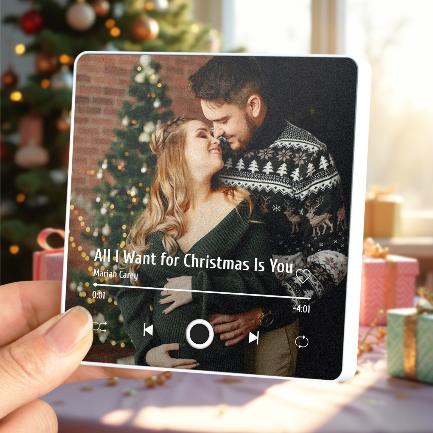 Customized Album Fridge Magnet Personalized Music Fridge Magnet Can Play Songs Christmas Gift - 