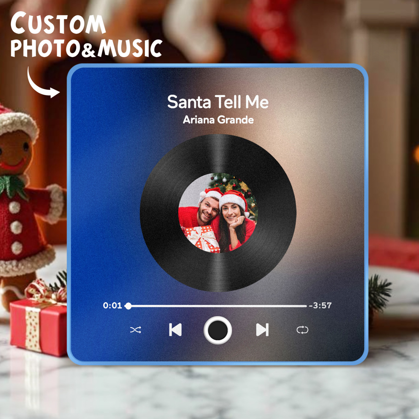 Customized Album Fridge Magnet Personalized Music Fridge Magnet Can Play Songs Christmas Gift - 