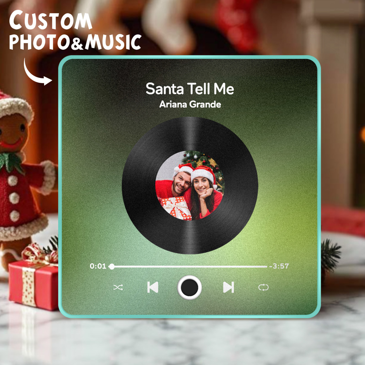 Customized Album Fridge Magnet Personalized Music Fridge Magnet Can Play Songs Christmas Gift - 