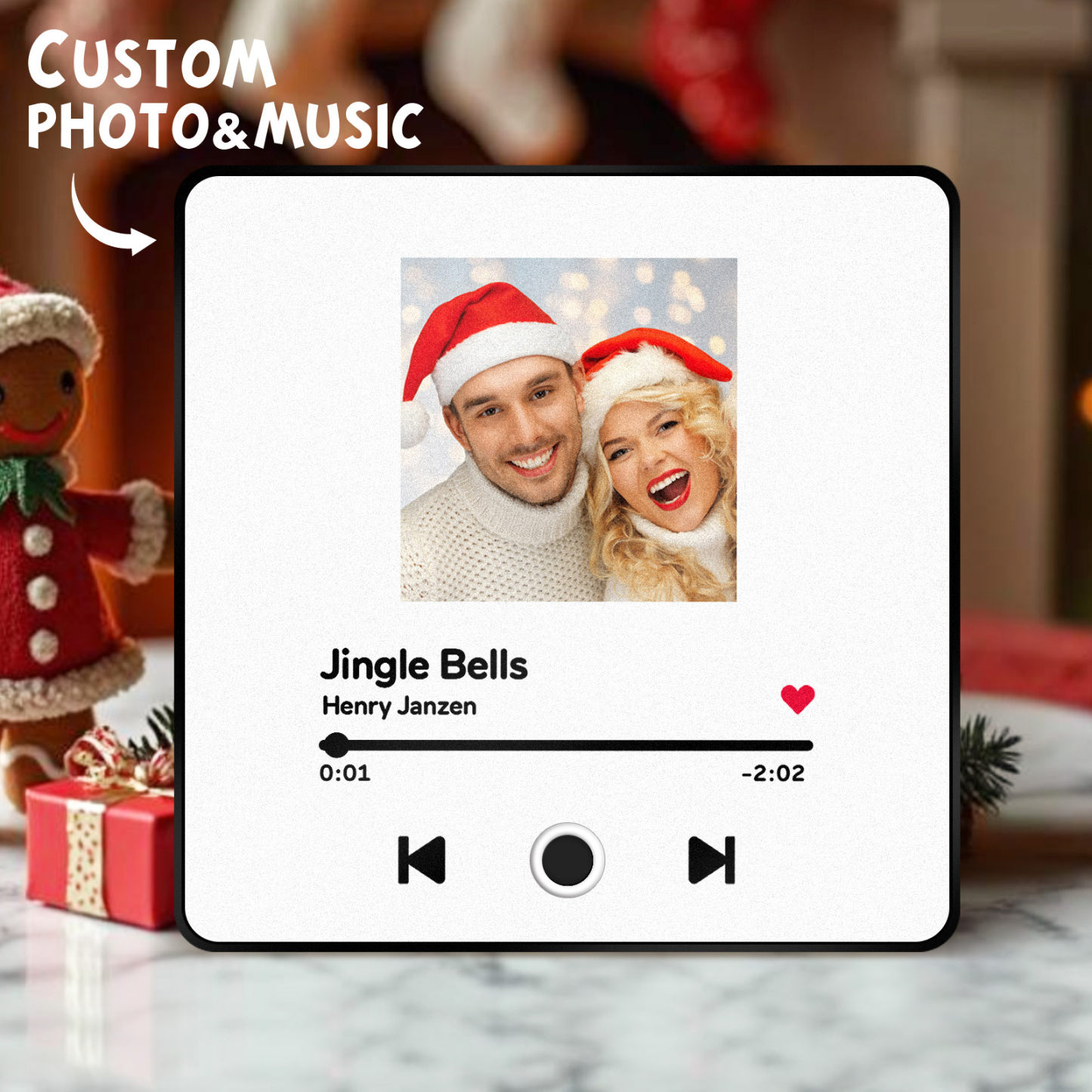 Customized Album Fridge Magnet Personalized Music Fridge Magnet Can Play Songs Christmas Gift - 