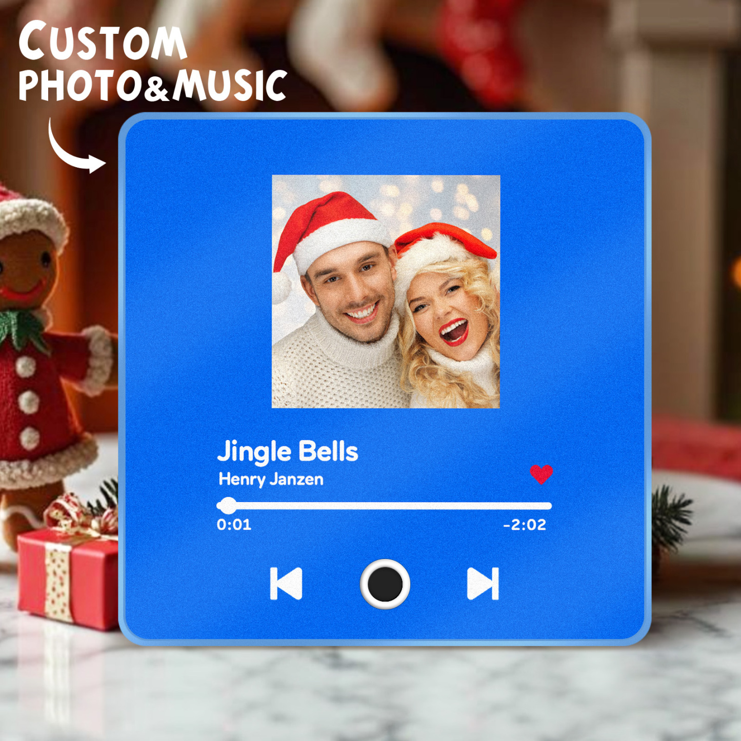 Customized Album Fridge Magnet Personalized Music Fridge Magnet Can Play Songs Christmas Gift - 