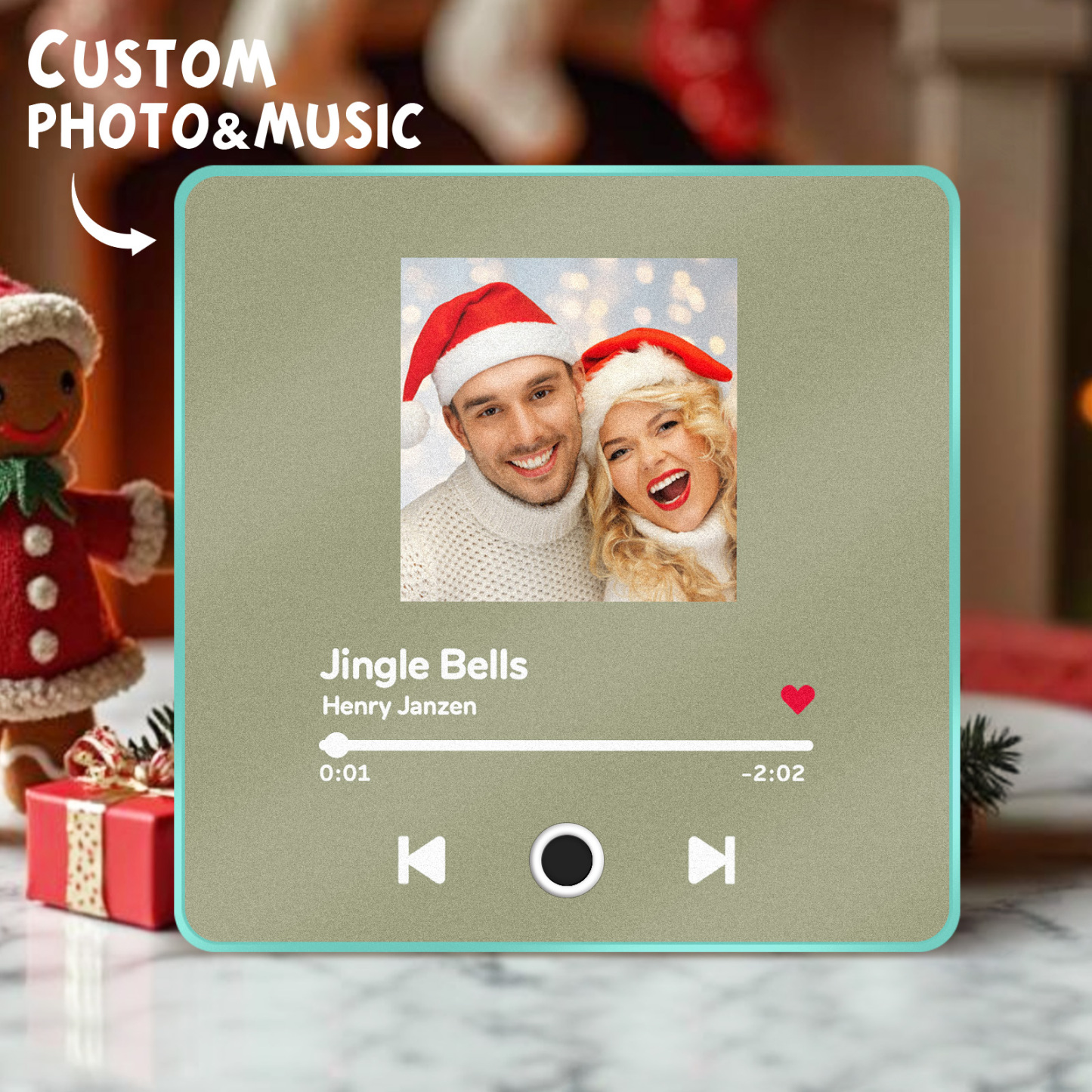 Customized Album Fridge Magnet Personalized Music Fridge Magnet Can Play Songs Christmas Gift - 
