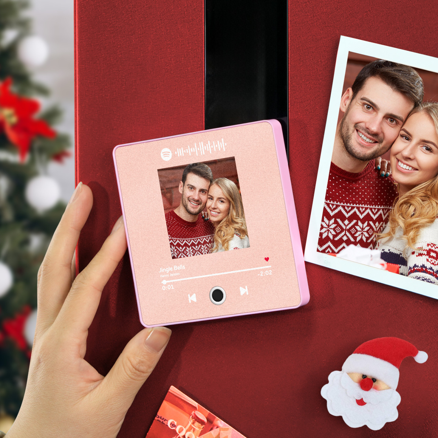 Customized Album Fridge Magnet Personalized Music Fridge Magnet Can Play Songs Christmas Gift - 