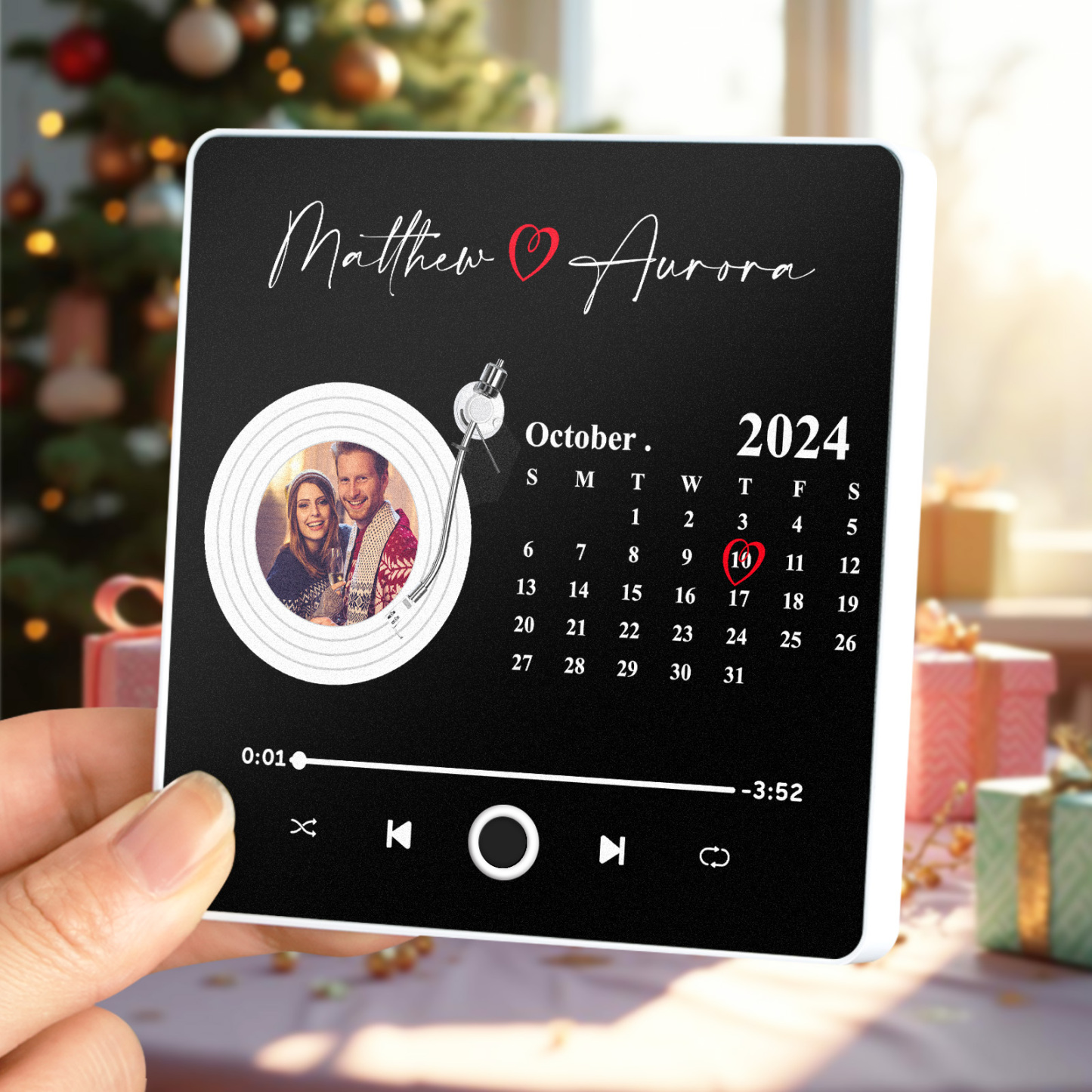 Customized Album Fridge Magnet Personalized Music Fridge Magnet Can Play Songs Christmas Gift - 