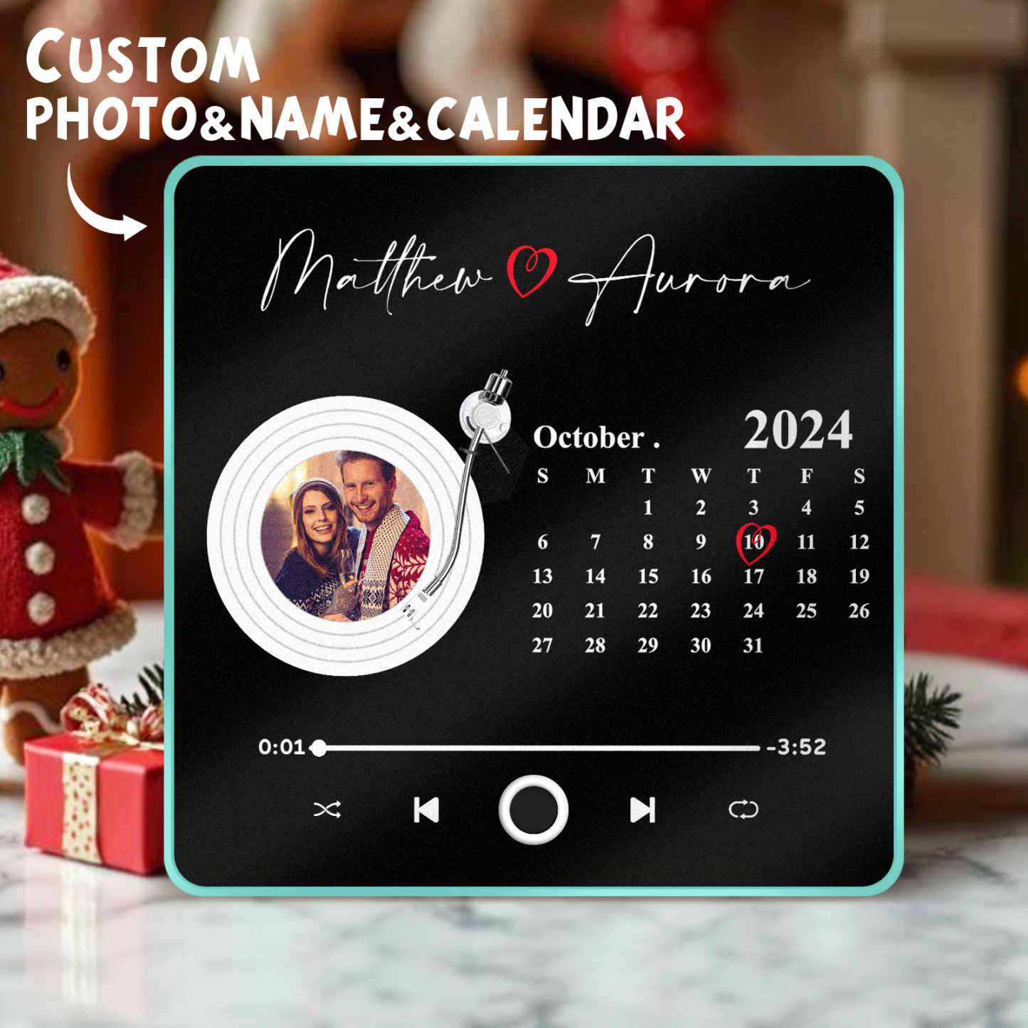 Customized Album Fridge Magnet Personalized Music Fridge Magnet Can Play Songs Christmas Gift - 