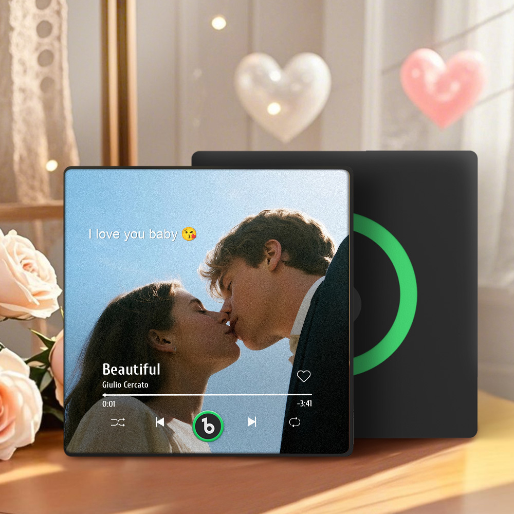 Custom Music Fridge Magnet Personalized Gift with Recordable Voice Photo Unique Anniversary Wedding Christmas Present for Her Him Couples - 