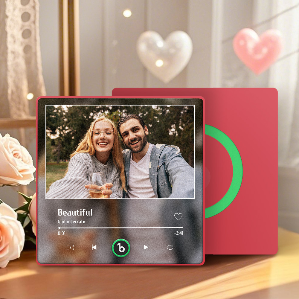 Custom Music Fridge Magnet Personalized Gift with Recordable Voice Photo Unique Anniversary Wedding Christmas Present for Her Him Couples - 