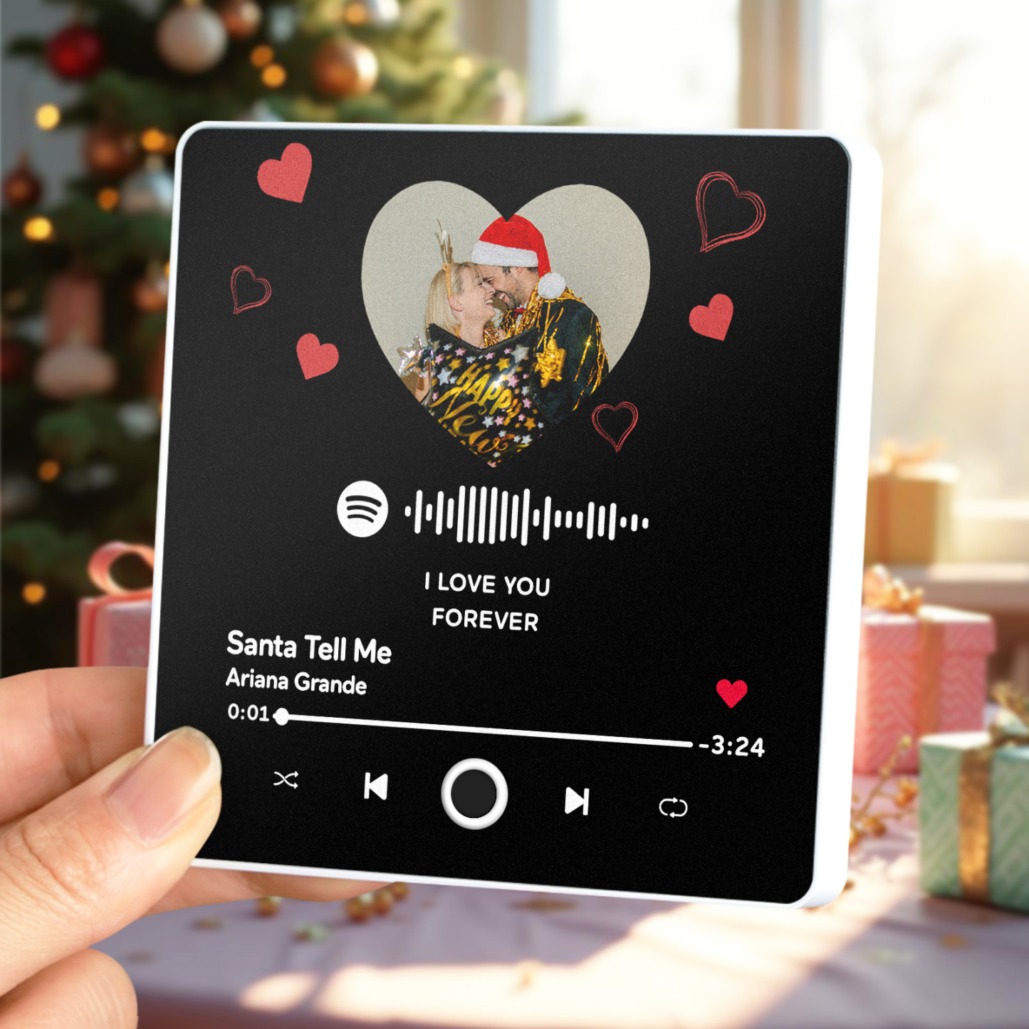 Customized Album Fridge Magnet Personalized Music Fridge Magnet Can Play Songs Christmas Gift - 