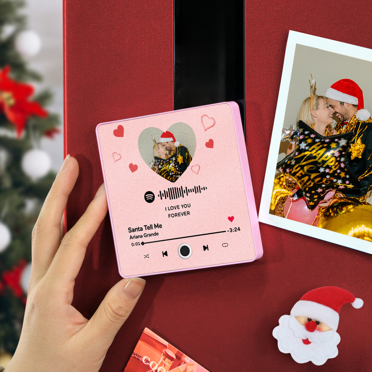 Customized Album Fridge Magnet Personalized Music Fridge Magnet Can Play Songs Christmas Gift - 