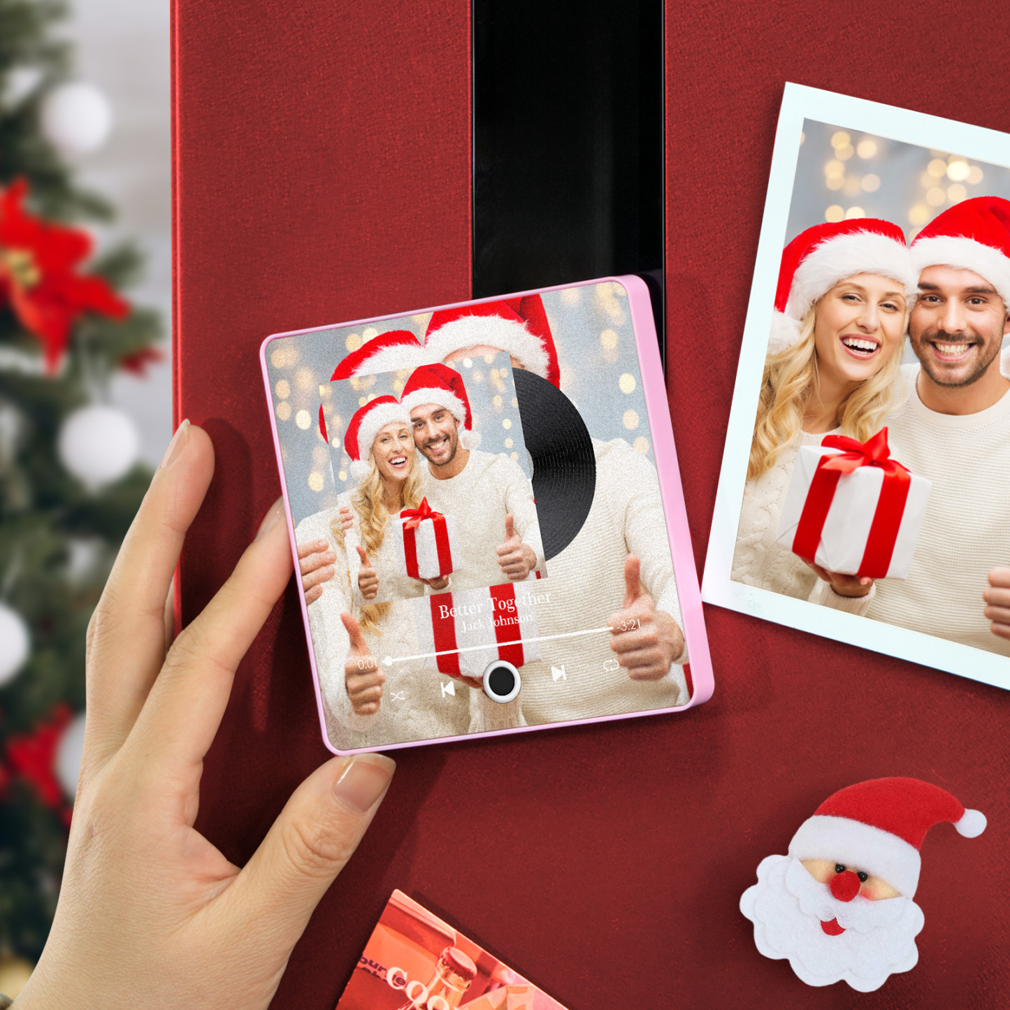Customized Album Fridge Magnet Personalized Music Fridge Magnet Can Play Songs Christmas Gift - 