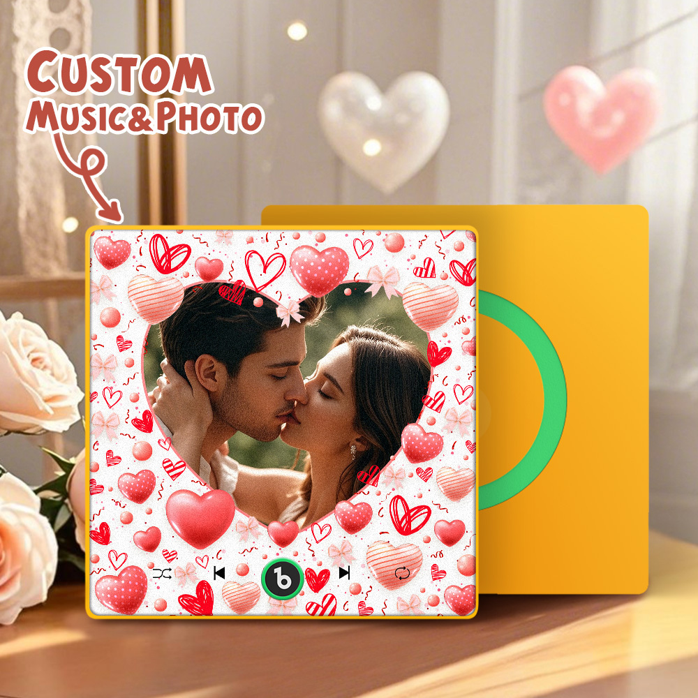 New 4.0 Upgrade Custom Music Fridge Magnet Colorful Frame Album Fridge Magnet Can Play Songs Gift for Couple Can Upload Your Music
