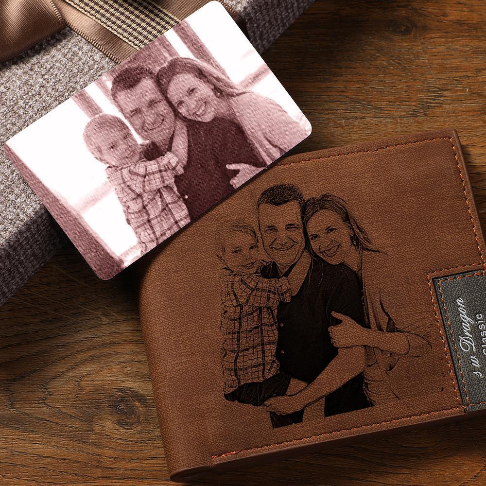 Custom Photo Wallet Insert Card Brown