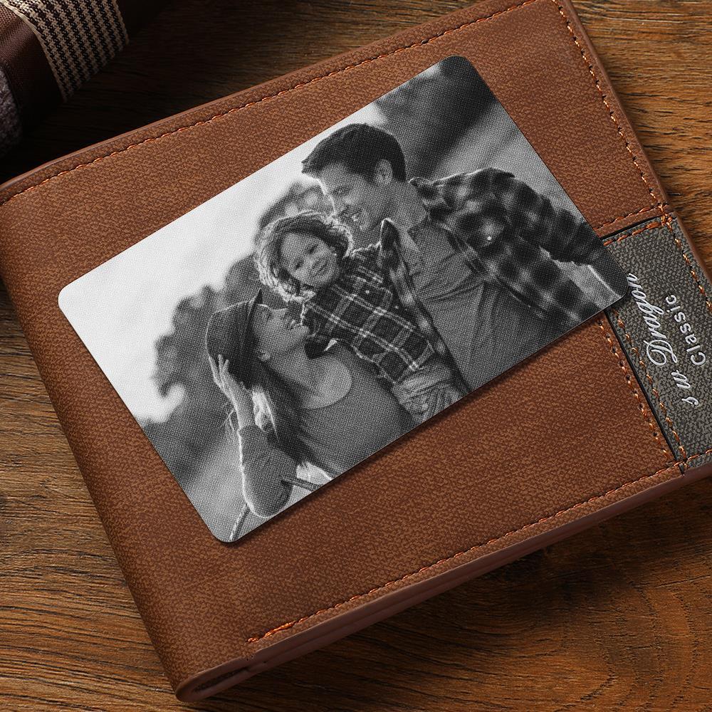 Custom Photo Wallet Insert Card Black