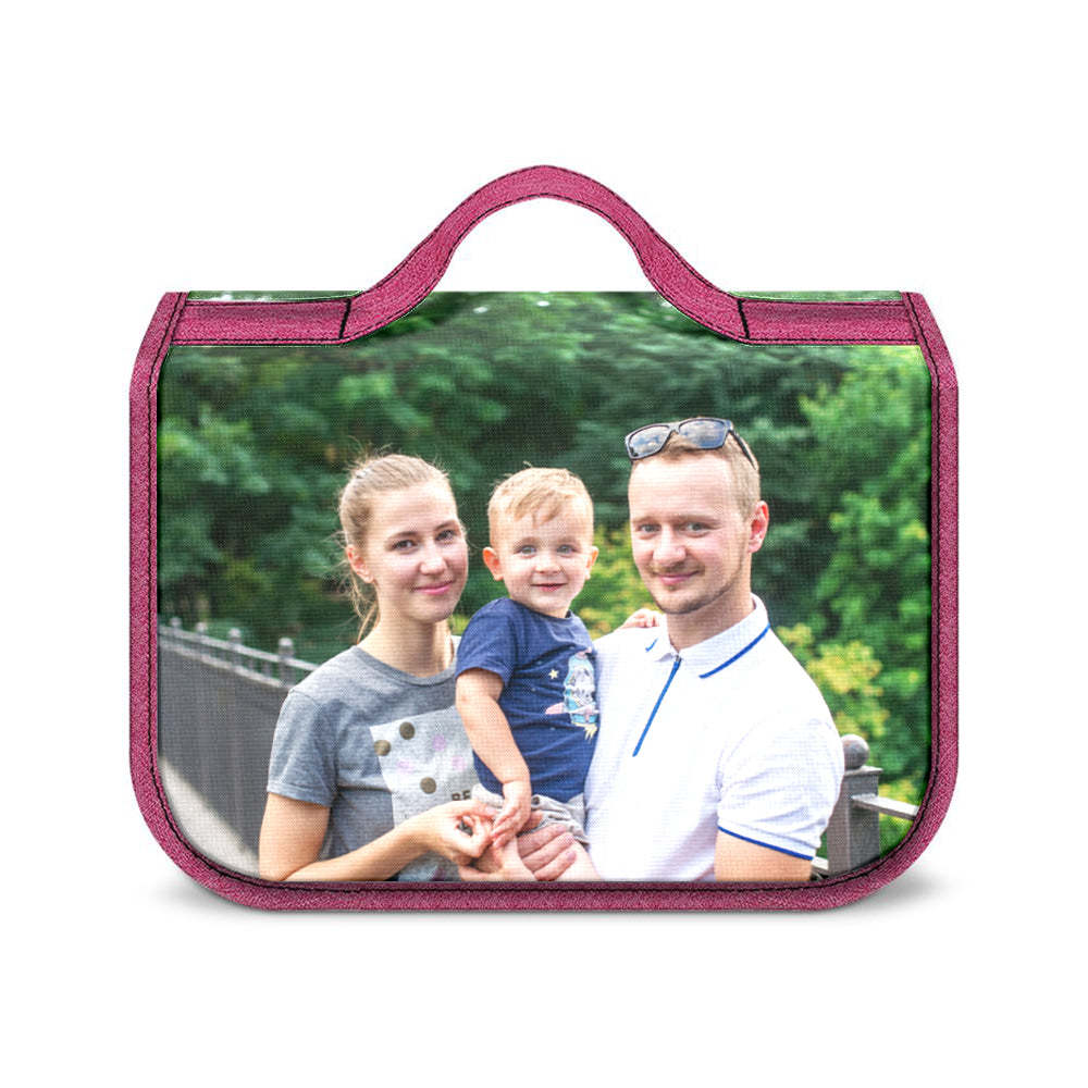 Custom Photo Hanging Toiletry Bag Personalized Cosmetic Makeup Travel Organizer for Men and Women -
