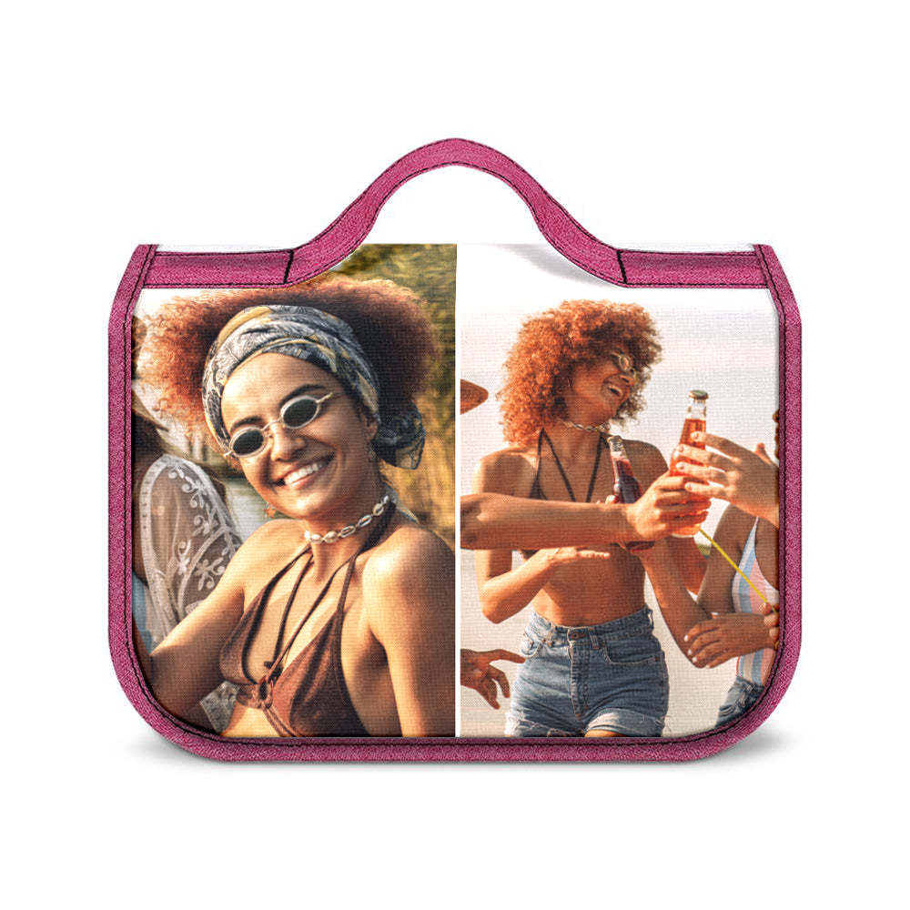 Custom Photo Hanging Toiletry Bag Personalized Cosmetic Makeup Travel Organizer for Men and Women -