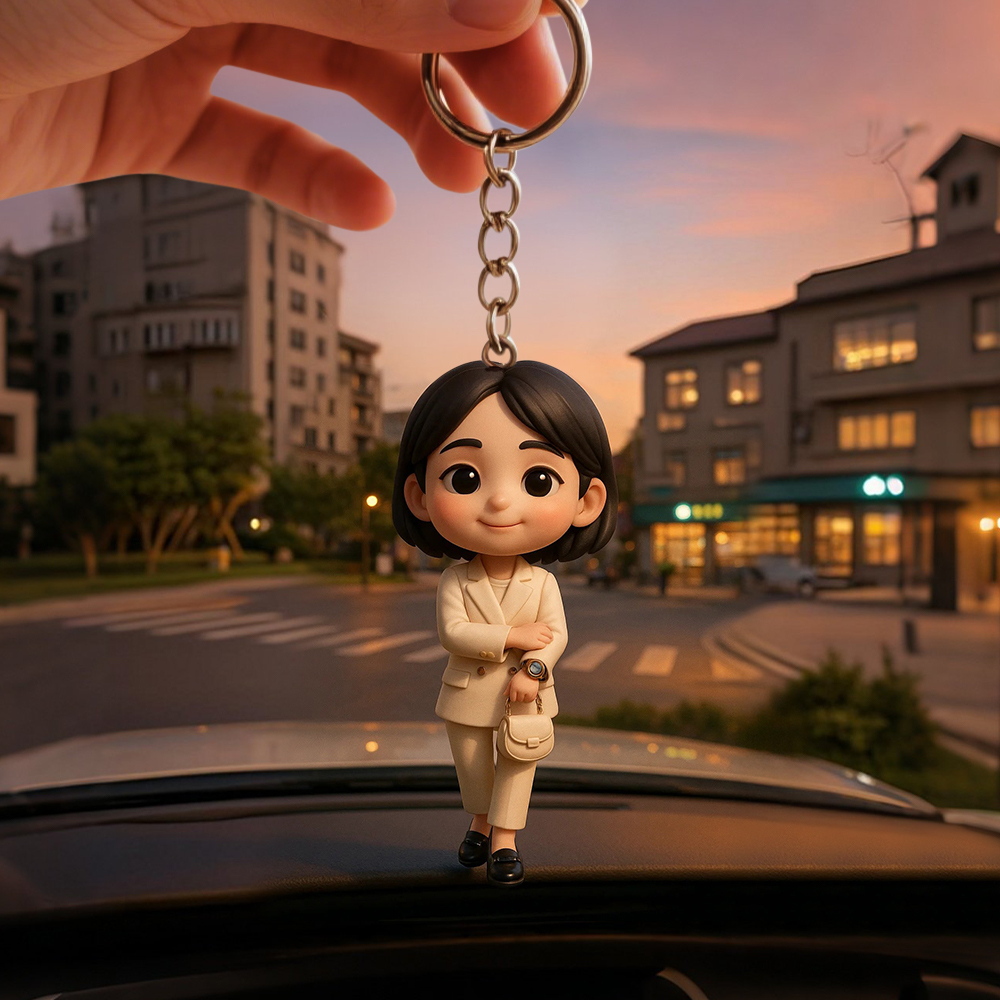 Personalized 3D Keychain Figure from Photo Mini Doll Unique Christmas Gift for Him Her Kids - 