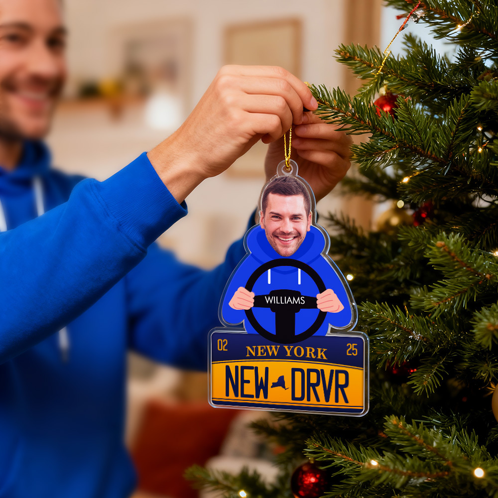Custom Photo Car Ornament, Personalized Christmas Gift 2025, Couple Acrylic Air Freshener, Customizable Christmas Tree Decoration, Secret Santa Present - 