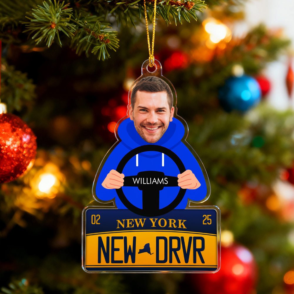 Custom Photo Car Ornament, Personalized Christmas Gift 2025, Couple Acrylic Air Freshener, Customizable Christmas Tree Decoration, Secret Santa Present - 