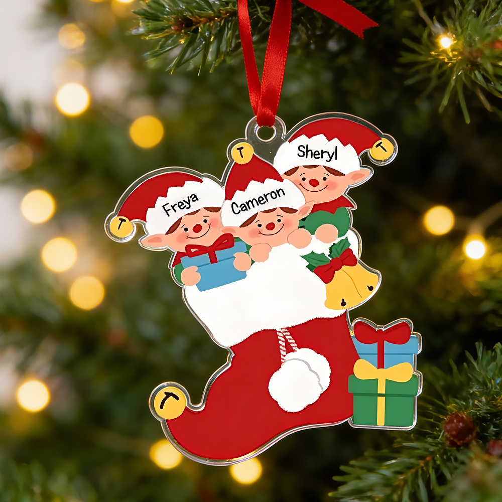 Personalized Christmas Ornaments With Name,Family Christmas Ornament,Keepsake,Family Christmas Gift - 