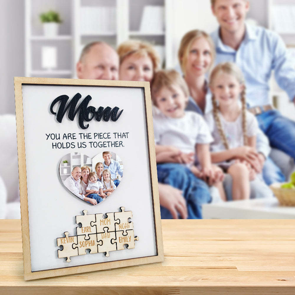 You Are the Piece That Holds Us Together Personalized Mom Puzzle Plaque Mum Puzzle Sign Mother's Day Gift -